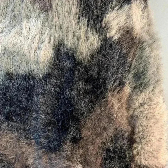 Anthropologie cloth & stone fuzzy camo sweater xs super soft and cozy - Picture 3 of 10